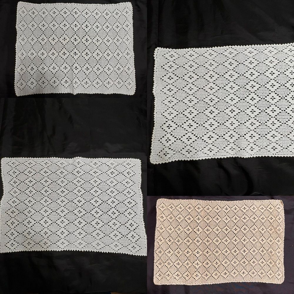 Elegant Crochet Lace Placemats, tray mats, doilies, table mats, set of 4,